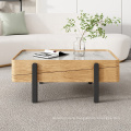 Square Table Marble Top Metal Frame Coffee Table